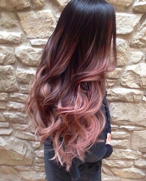 Rose Gold Hair Inspiration: The Colour Of The Season #blackhair Gold Ombre Hair, Rose Gold Hair Ombre, Undercut Haircut, Rose Gold Balayage, 2020 Hairstyles, Gold Hair Colors, Black Hair Balayage, Hair Color Rose Gold, Hot Hair Colors