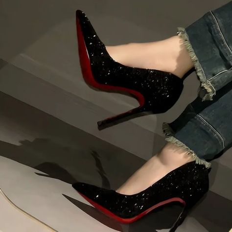 New High Heels Women Sole Rhinestones Pumps Red Bottom High Heels Plus Size Women Wedding Shoes Red Bottom High Heels, Wedding Shoes Pumps, Bridal Pumps, Red Bottom Shoes, Basic Heels, Casual High Heels, Red Bottom, Super High Heels, Womens Wedding Shoes