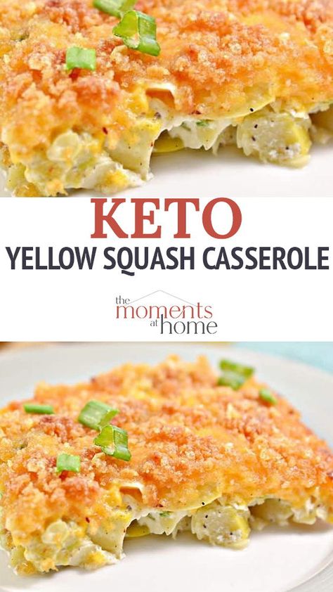 Keto Squash Casserole, Keto Squash, Yellow Squash Casserole, Yellow Squash Recipes, Keto Dinner Recipes, Low Carb Low Fat Recipes, Dinner Recipes Easy, Low Carb Casseroles, Squash Casserole