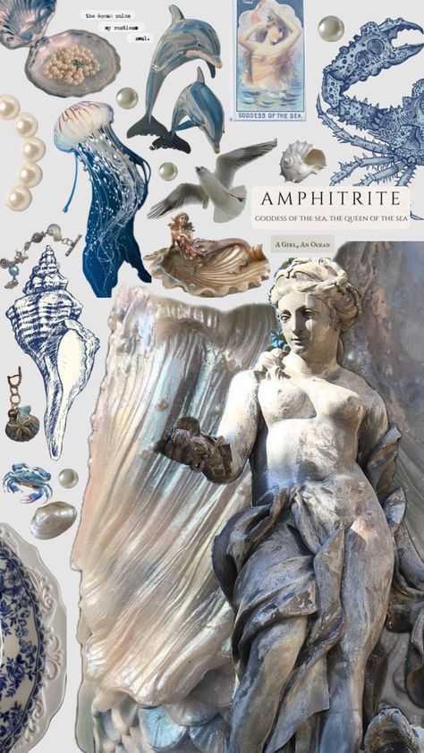 amphitrite ✧ goddess of calm sea Amphrite Aesthetic, Amphitrite Aesthetic Goddess, Amphrite Goddess, Sea Goddess Aesthetic, Sea Goddess Costume, Amphitrite Aesthetic, Sea Nymph Aesthetic, Atsv Oc, Poseidon And Amphitrite