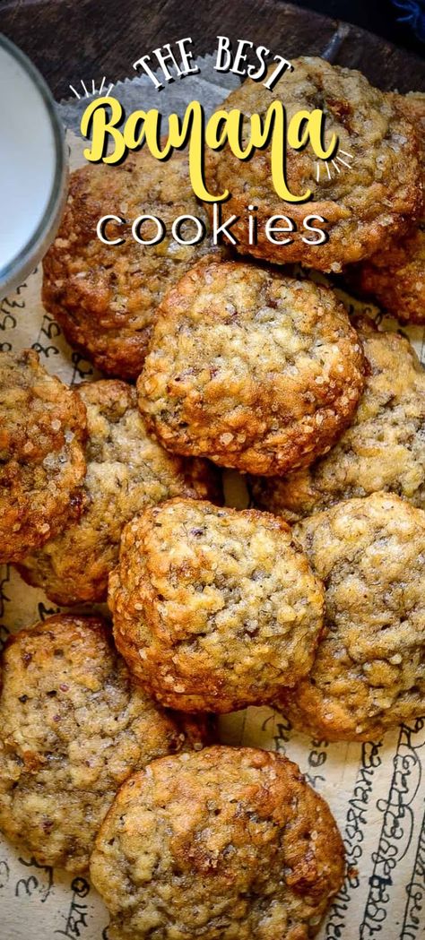 Banana Nut Cookies Oatmeal, Banana Shaped Cookies, Made With Bananas, Recipes For Bad Bananas, Cookies Made With Bananas And Oats, Recipe With Bananas Healthy, Uses For Old Bananas Recipes, Banana Raisin Cookies, Easy Overripe Banana Recipes