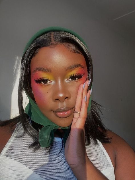 Colorful Eye Makeup Black Women, Colorful Makeup Black Women, Creative Makeup Looks Eye Art, Color Pop Makeup, Editorial Eyeshadow, Bright Makeup Looks, Vibrant Makeup, Makeup For Black Skin, Brown Skin Makeup