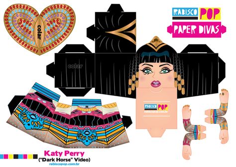 Katy Perry Dark Horse templet Katy Perry Dark Horse, Katy Perry Roar, Rock Star Party, Paper Divas, Roll Paper, Princess Tutu, Paper Toy, Paper Folding, Music Star