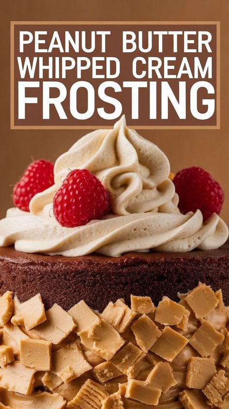 Experience a new level of fluffiness with this Peanut Butter Whipped Cream Frosting. Combining creamy peanut butter and light whipped cream, this unique frosting recipe is perfect for topping cupcakes, brownies, and more. Light, airy, and packed with flavor, it's an irresistible addition to any dessert. #PeanutButterFrosting #DessertToppings #FrostingRecipes Peanut Butter Marshmallow Frosting, Whipped Peanut Butter Icing, Honey Whipped Cream Frosting, Peanut Butter Frosting For Cake, Flavored Whipped Cream Frosting, Whipped Cream Frosting Easy, Butter Whipped Cream Frosting, Peanut Butter Whipped Cream Frosting, Whipped Peanut Butter Frosting