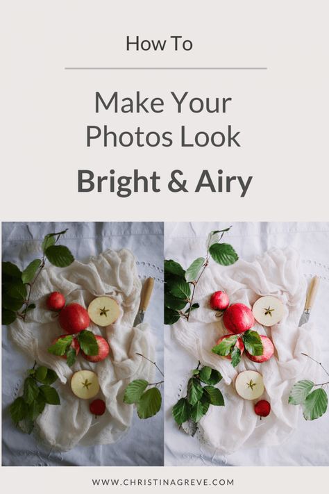 Photo Editing Bright, How To Edit Bright Photos, Light And Airy Photography Editing, Light And Airy Food Photography, Bright And Airy Photography, Clean Photo Editing, Food Photography Lighting Setup, Airy Styles, How To Make Photo