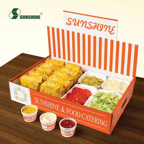 Sandwich Catering, Catering Box, Paper Container, Sunshine Food, Takeaway Packaging, Food Paper, Burger Box, Go Food, Kraft Packaging