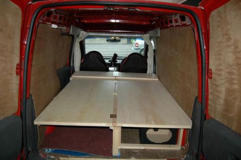 Van Conversion Ideas, Trailer Shelving, Van Bed, Caddy Maxi, Conversion Van, Campervan Conversion, Woodworking Tutorials, Van Conversion Interior, Camper Storage