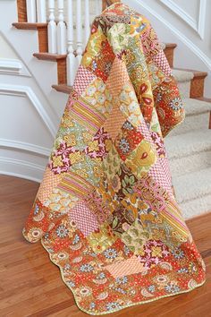 Quick Quilts, Quilt Panels, Quilted Clothing, Orange Quilt, Make A Quilt, Bathtub Remodel, Quick Quilt, Sun Porch, Scrap Quilt