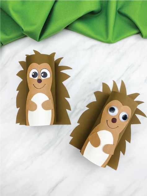 This toilet paper roll hedgehog is a fun fall craft for kids to make at home or at school. Download the free template and make with preschool and kindergarten children. Toilet Paper Roll Craft, Craft For Preschool, Hedgehog Craft, Snowman Crafts Diy, Roll Craft, Animal Craft, Toilet Paper Crafts, Crafts Room, Owl Crafts