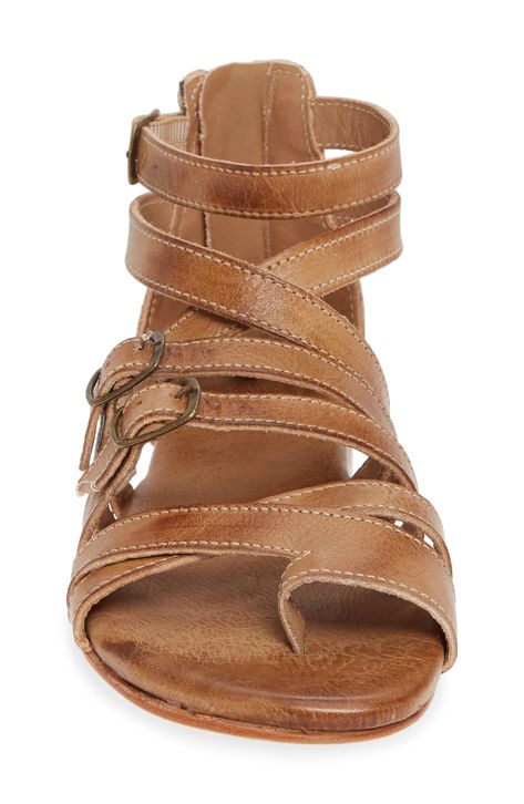 A duo of straps you adjust at the instep helps ensure a comfy fit in an up-for-anything leather toe-loop sandal with a gladiator silhouette. Style Name:Bed Stu Miya Gladiator Sandal (Women). Style Number: 5829777. Available in stores. Woman Bedding, Toe Loop Sandals, Womens Gladiator Sandals, Leather Gladiator Sandals, Tan Sandals, Bed Stu, Closet Fashion, Sandal Women, Comfy Fits