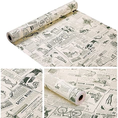 Amazon.com: Vintage Newspaper Vinyl Contact Paper Wallpaper Self Adhesive Cabinet Shelf Drawer Liner for Kitchen Bathroom Backsplash Countertop Cupboard Table Desk Wall Decor (17.7 x 117 Inches,Smooth): Home & Kitchen Dresser Drawer Liners, Countertop Cupboard, Desk Wall Decor, Vinyl Contact Paper, Countertop Shelves, Kitchen Drawer Liners, Newspaper Wallpaper, Adhesive Backsplash, Paper Shelf