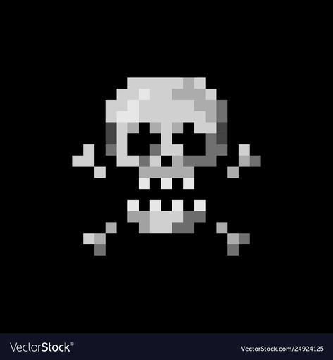 Pixel Art Skull, Skull Pixel Art, Pirate Sleeve, Music Tones, Halloween Icon, 3d Inspiration, Pixel Beads, Cool Pixel Art, Diy Fashion Accessories