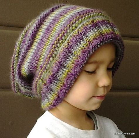 Free-Knit-Pattern-Emily's-Super-Slouchy-Hat.. in child and adult sizes Free Slouchy Hat Knitting Pattern, Child Hat Knitting Pattern Free, Knit Slouchy Hat Pattern, Slouchy Knit Hat, Slouchy Beanie Pattern, Knitted Slouch Hat, Slouch Hat Pattern, Slouchy Hat Pattern, Beanie Knitting Patterns Free