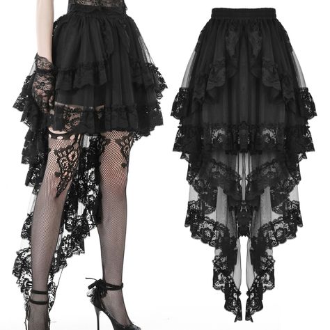 Gothic Skirt, Dark In Love, Flounce Skirt, Concept Clothing, Gothic Rock, Party Skirt, Love Black, Gothic Outfits, Mode Inspo