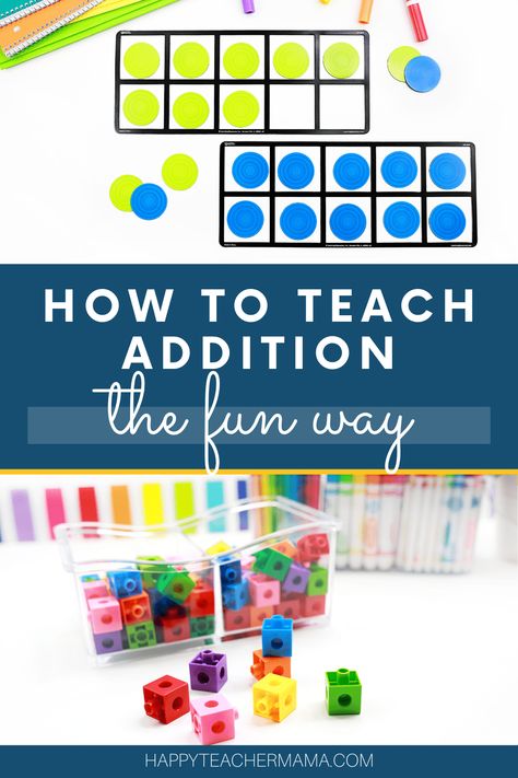 Intro To Addition Kindergarten, Adding One More Kindergarten, Teaching Addition To Kindergarten, How To Teach Math To Kindergarten, Beginning Addition Kindergarten, Teaching Addition First Grade, Introducing Addition Kindergarten, How To Teach Addition, How To Teach Addition 1st Grade