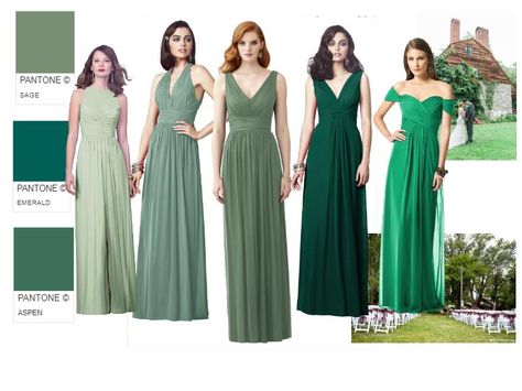 Shades Of Green Dresses, Green Dresses Wedding, Welcome To New Jersey, Dessy Bridesmaid Dresses, Green Wedding Dresses, Earthy Wedding, Bridesmaid Colors, Earthy Color Palette, Green Dresses