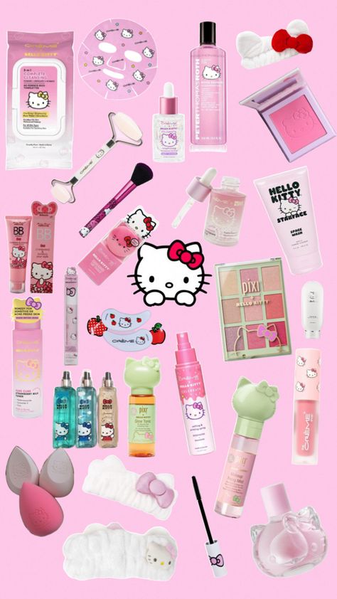 Hello kitty girls Soft Girl Makeup, Hello Kitty Bedroom, Hello Kitty Gifts, Hello Kitty Merchandise, Hello Kitty Makeup, Hello Kitty Rooms, Hello Kitty Jewelry, Kitty Clothes, Hello Kitty Crafts