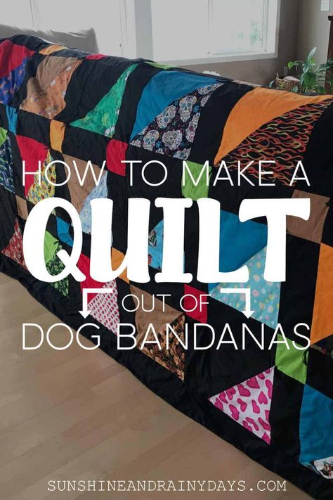 Dog Bandana Memory Quilt, Scarf Quilt, Bandana Quilts, College Printables, Bandana Quilt, Tshirt Quilts, Dog Bandana Pattern, Dog Neckerchief, Bandana Blanket