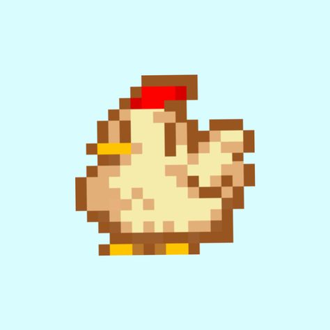 Stardew Valley Chickens, Stardew Valley App Icon, Stardew Valley Chicken, Stardew Valley Junimo, Stardew Chicken Pixel Art, Stardew Valley Chicken Cross Stitch, Blue Chicken, Ipad Ios, App Logo