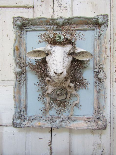 Sheep Decor, Daybed Room, Anita Spero Design, Sheep Head, Head Wall Decor, Cottage Farmhouse Decor, Catholic Decor, Decoration Shabby, Paper Mache Sculpture