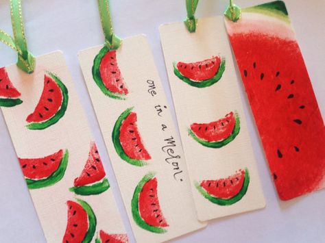 watermelon bookmark inspiration Watermelon Bookmark, Watercolor Watermelon, Creative Bookmarks, Bookmark Craft, Watercolor Bookmarks, Cute Bookmarks, Diy Bookmarks, Book Markers, 수채화 그림