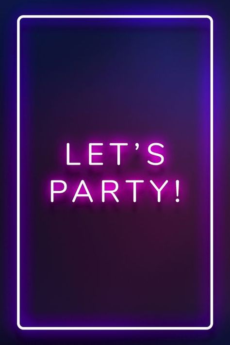 Neon Party Invitations Template, Neon Invitations, Neon Party Invitations, Neon Lights Party, Collage Party, Neon Gradient, 14th Birthday Party Ideas, Neon Typography, Surprise Party Invitations