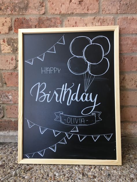 Happy Birthday Black Board, Welcome Board For Birthday Party Chalkboard Signs, Chalkboard Welcome Sign Birthday, Happy Birthday Board Decoration, Chalk Birthday Sign, Chalk Art Birthday, Happy Birthday Posters Ideas, Birthday Chalkboard Ideas For Adults, Birthday Window Art