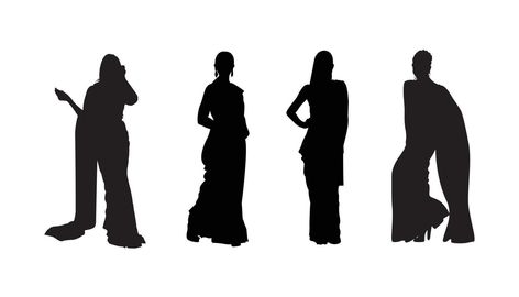 Woman in Saree Silhouette Woman In Saree, Saree Silhouette, Girl In Saree, Indian Woman, Shadow Art, Vector Art, Vector Free, Royalty, Royalty Free