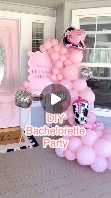 Trish 💕 Beautiful Lifestyle Blogger on Instagram: "DIY Bachelorette Party 🎉 🪩 🤠 💕 You know I had to go all out for my daughters Bachelorette party 🎉 The theme was her “Last Rodeo” 💕 Comment “Last Rodeo” for the links! I thought it turned out so cute! I hope she loved it and felt special! I know she had a great weekend with all her girlfriends! The Wedding is almost here you guys!!!  . . #bachelorette #bacheloretteparty #lastrodeo #rodeo #pink #cowgirl #bride #bridetobe #party #partyideas #partydecor #partydecorations #partyinspiration #partyballoons #partyplanner #partyplanning #partystyling #partystylist #event #eventdesign #eventdecor #eventplanner #eventplanning #eventdesigner #eventprofs #eventstyling #eventstylist #balloons #balloondecor #balloondecoration" Cowgirl Bachelorette Party Outfits Pink, Pink Cowgirl Bridal Shower Ideas, Rodeo Themed Bachelorette Party, Cowgirl Themed Bachelorette Party, Rodeo Games, Pink Cowgirl Party, Bachelorette Food, Cowgirl Bachelorette Party Outfits, Bridetobe Party