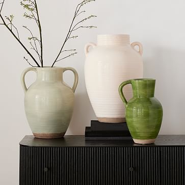 Jug Vases | West Elm French Cottage Style, Colorful Vase, Colored Glass Vases, West Elm Kids, Organic Ceramics, Large Centerpiece, Urn Vase, Jug Vase, Ceramic Jug