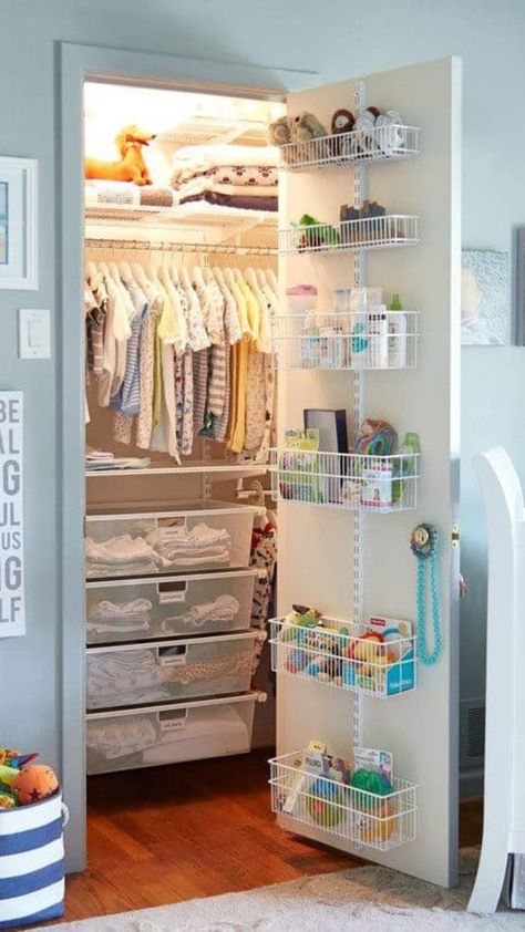 Interior Paint Colors Schemes, Nursery Closet Organization, Baby Closet Organization, Baby Room Organization, Nursery Closet, Closet Organization Diy, Nursery Room Inspiration, Baby Closet, Nursery Organization