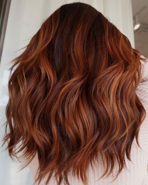 Red Balayage Hair, Copper Balayage, Red Balayage, Autumn Hair, Fall Hair Color Trends, Ginger Hair Color, Fabulous Hair, Copper Hair Color, Hair Color Auburn