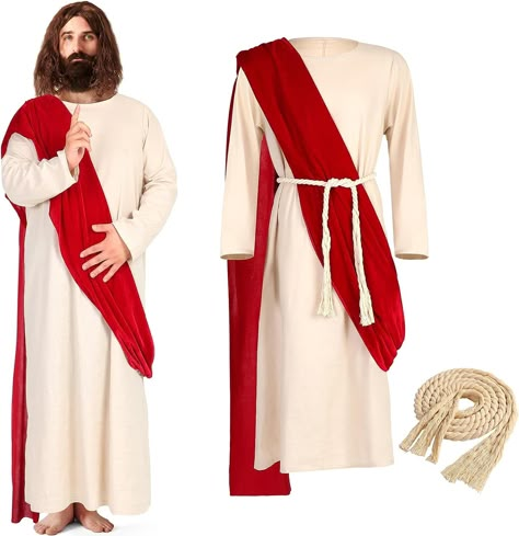 Jesus Costume For Kids, Diy Jesus Costume, Jesus Halloween Costume, Jesus Costume, Jesus Halloween, Bible Clothing, Jesus Outfit, Biblical Clothing, Career Costumes