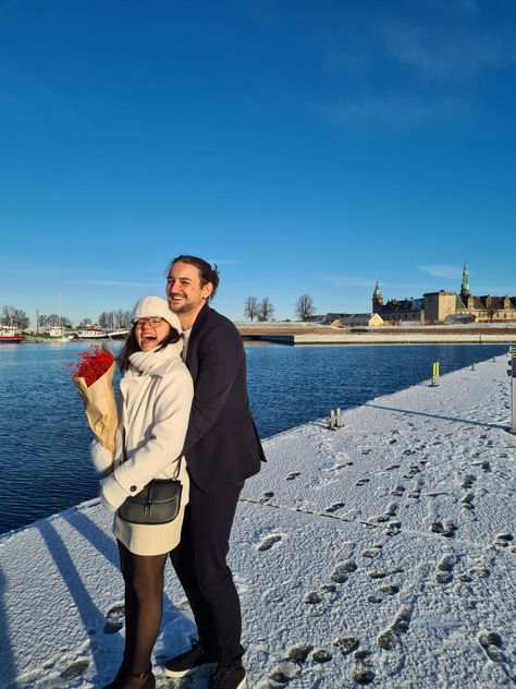 "Come get married in Denmark", they said, "Winter Weddings are amazing" they said.. and how right we were 🧊❄️🩵

Saire & Arthur married in the stunning town of Helsingor they literally had everything they needed.. big smiles, each other, snow on the ground and @kronborgslot in the background 🥰 When To Get Married, Helsingor, Gay Pride Parade, Tivoli Gardens, Big Smiles, Summer Destinations, Winter Weddings, They Said, On The Ground