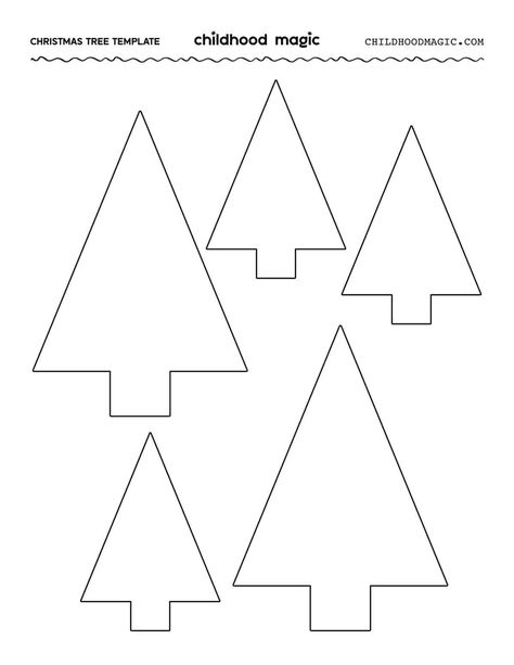 Christmas Tree Outline - Childhood Magic Tree Farm Decorations, Make Your Own Christmas Tree, Farm Decorations, Christmas Tree Outline, Printable Christmas Tree, Craft For Children, Kids Christmas Crafts Easy, Christmas Tree Printable, Tree Outline