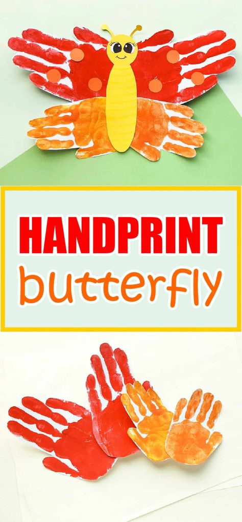 Looking for a fun and easy craft activity for kids? Try our handprint butterfly craft! Perfect for a summer day, this DIY project is sure to bring smiles. Learn how to make it now. Butterfly Handprint Craft, Handprint Butterfly, Infant Crafts, Easy Butterfly, Marker Crafts, Butterfly Craft, Construction Paper Crafts, Bug Crafts, Spring Crafts For Kids