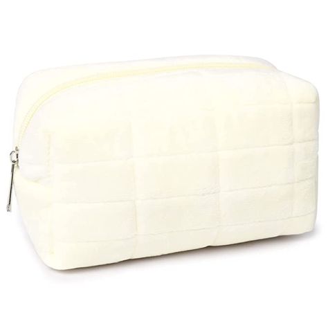 Cute Aesthetic Makeup, Aesthetic Makeup Bag, Big Makeup Bags, Cute Makeup Bags, White Makeup, Makeup Brush Storage, Travel Toiletry Bag, Small Cosmetic Bags, Soft Makeup