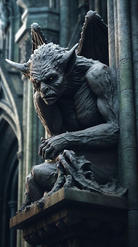 Gargoyles #folklore #AtoZChallenge – Ronel the Mythmaker Gargoyle Building, Gargoyle Character, Cryptids Creatures, Gothic Architecture Interior, Gargoyles Characters, Pumpkin Inspo, Gargoyle Statue, Gargoyles Art, Coffin Tattoo