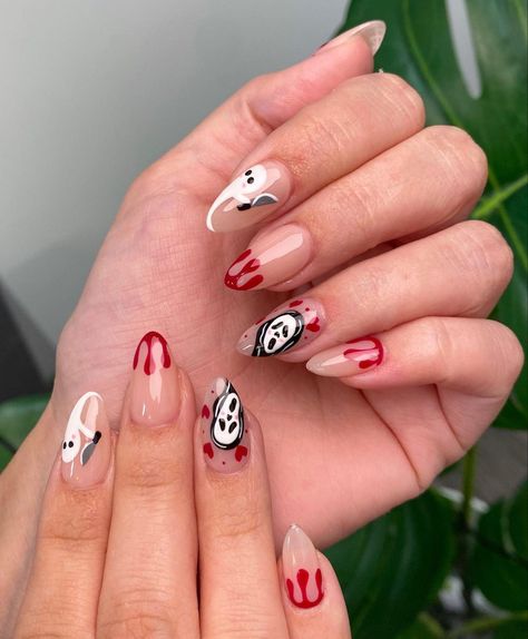 Blood Nails, Scary Nails, Holloween Nails, Halloween Acrylic Nails, Cute Halloween Nails, Nagel Tips, Nail Design Inspiration, Nails Only, Halloween Nail Designs