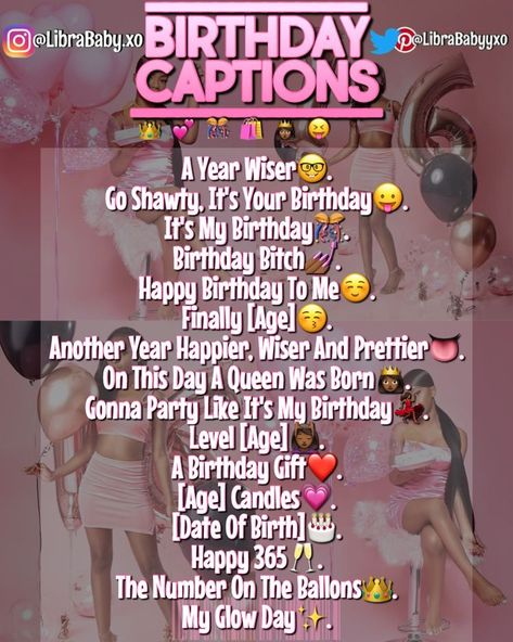 Captions For 16 Birthday Posts, 16 Birthday Captions Instagram, 16th Birthday Captions Instagram, Baddie Birthday Captions, Baddie Captions, Cute Captions, Witty Instagram Captions, Instagram Captions For Selfies, Clever Captions For Instagram