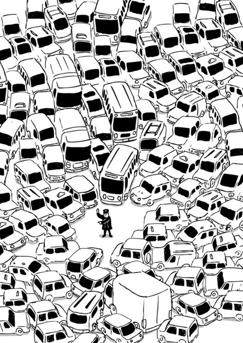 traffic Traffic Jam Drawing, Traffic Jam Illustration, Arch Illustration, Police Art, Gig Poster, Draw Ideas, Tegucigalpa, Music Illustration, Traffic Jam