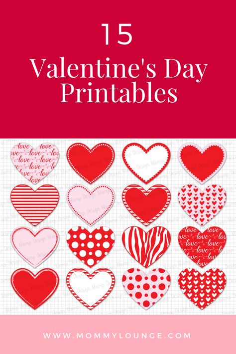 Valentines Day Printable that are free to print and download.  Find adult cards, banners and other crafts ... Free printables are always appreciated!  #printables #valentinesdayprintable #valentinesdaycraft #valentinesday Printable Valentine Decorations, Valentines Day Decorations Printables, Valentine Hearts Printable Free, Valentines Day Cards Printable Free, Hearts To Print Free Printable, Valentine Clip Art Free Printables, Free Heart Printables, Free Printable Hearts, Valentine Cards Printable Free