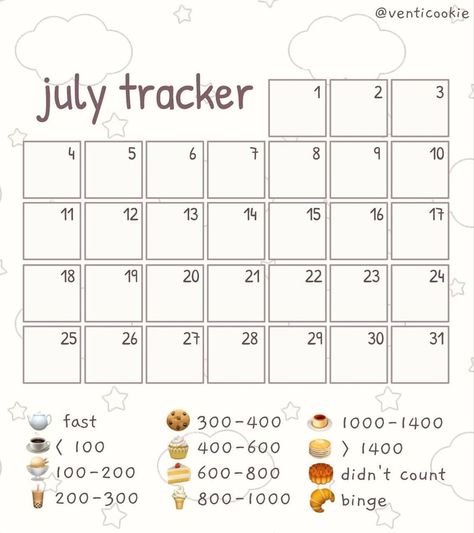 July calorie tracker Weight Tracker Aesthetic, Monthly Calorie Tracker, July Calorie Tracker, Calorie Calendar, Cal Tracker, Printable Meal Planner Templates, Diet Calendar, Free Printable Meal Planner Templates, Tracker Free Printable