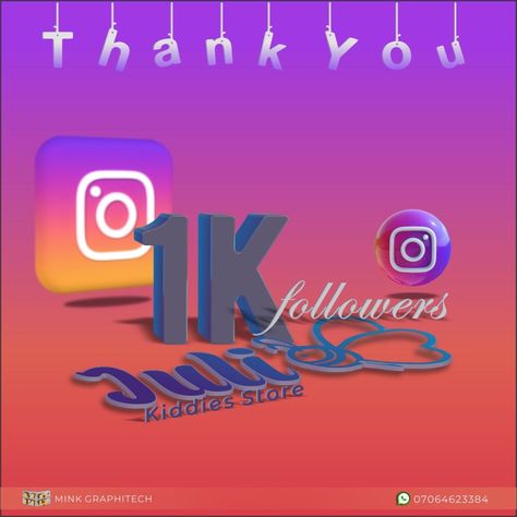 Colourful and beautiful graphic design for thanking and appreciating followers on Instagram, as the numbers hits 1k 1k Followers Thank You Instagram, 1k Followers Thank You, 1k Followers Instagram, 10k Instagram Followers, Birthday Banner Background, 1000 Followers, Cute Backgrounds For Phones, Instagram Background, Followers On Instagram