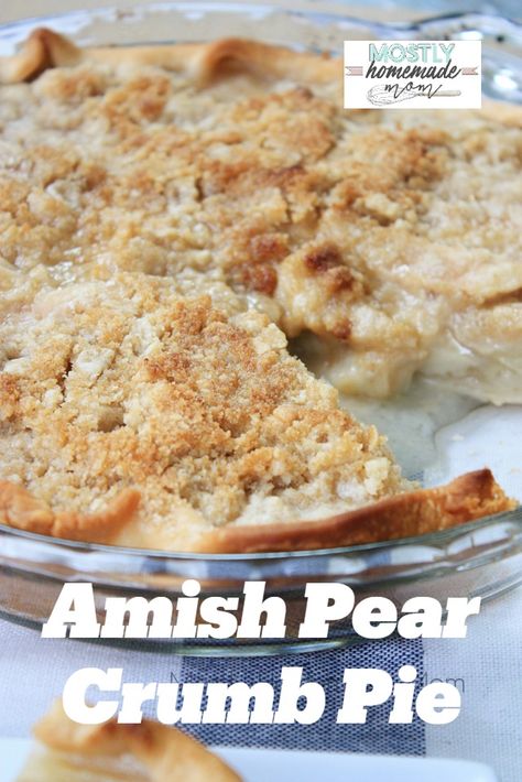 Fresh Pear Recipes, Pear Pie Filling, Pear Recipes Easy, Pear Pie Recipe, Pear Dessert Recipes, Crumb Pie, Just Pies, Pear Crumble, Pear Pie