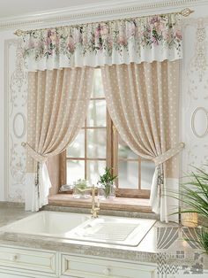 Kitchen Window Decoration, Kitchen Curtain Designs, Victorian Curtains, Curtain Inspiration, Kitchen Window Curtains, Cottage Style Kitchen, Earthy Home, Drapery Designs, Curtain Styles