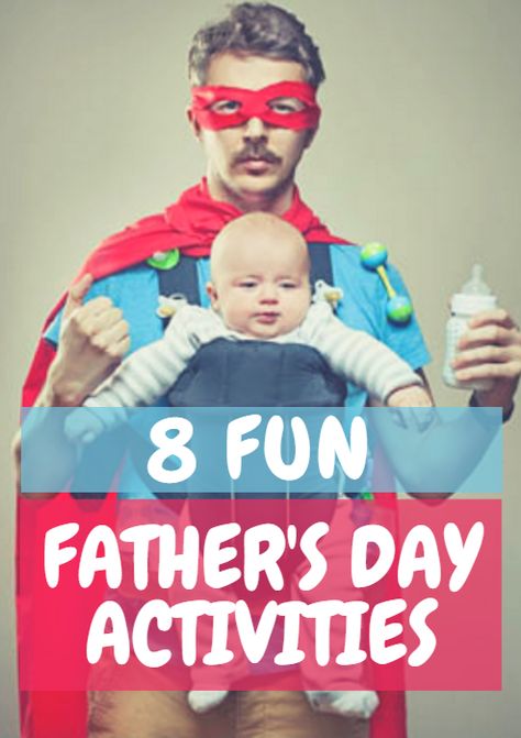 Here are eight fun activities to do with the whole family that any dad is sure to love. 8 Fun Father's Day Activities http://www.activekids.com/parenting-and-family/articles/8-fun-father-s-day-activities Games For Father's Day, Fathers Day Games Activities Fun, Fun Fathers Day Ideas, Father's Day Activities For Preschoolers, Activities For Father’s Day, Fathers Day Activities To Do With Dad, Fathers Day Games Activities, Father’s Day Activities, Activities For Fathers Day