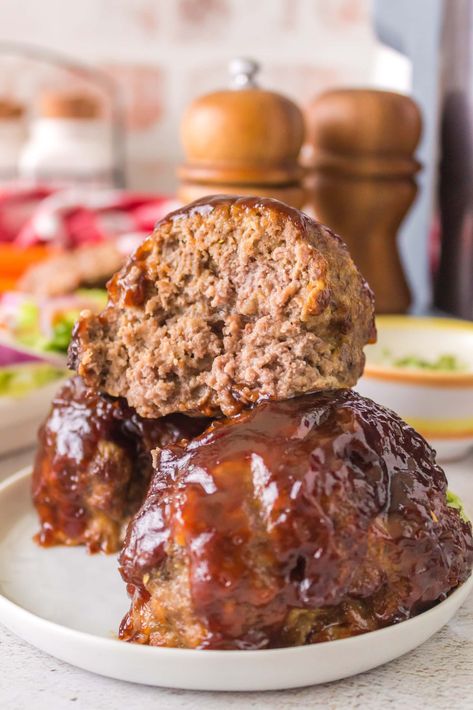 Air Fryer Mini Meatloaf, Baby Meatloaf, Bison Meatloaf Recipe, Air Fryer Veggies, Bison Meatloaf, Hamburg Recipes, Keto Hamburger, Frying Recipes, Meal For Dinner