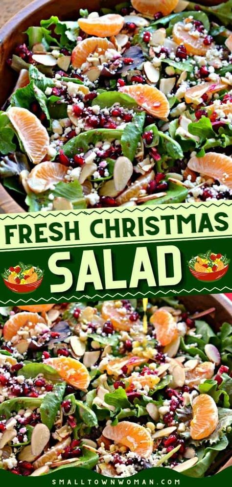 Vinaigrette Salad Recipes, Christmas Salad Recipes, Christmas Salad, Jul Mad, Champagne Vinaigrette, Christmas Side, Christmas Salads, Vinaigrette Salad, Green Salad Recipes