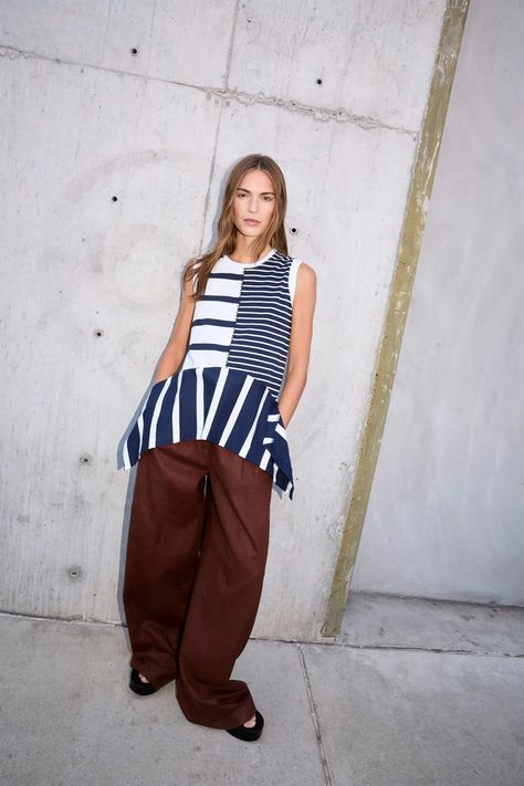 Tanya Taylor Spring 2025 Ready-to-Wear Collection [PHOTOS] Relaxed Trousers, Princess Sleeves, Tanya Taylor, Black Thread, Runway Looks, Tennis Dress, Spring Collection, Business Fashion, Satin Dresses